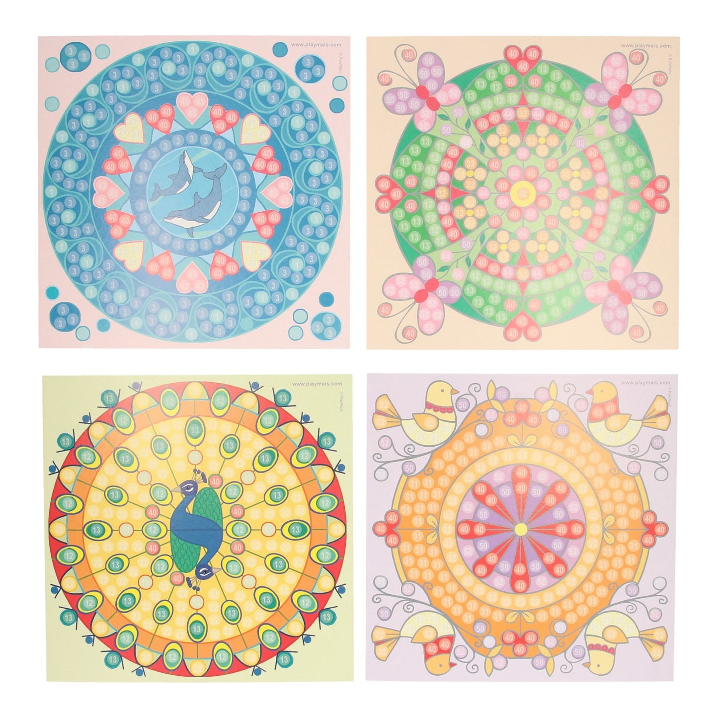 Playmais Mosaic -Karten dekorieren trendige Mandala