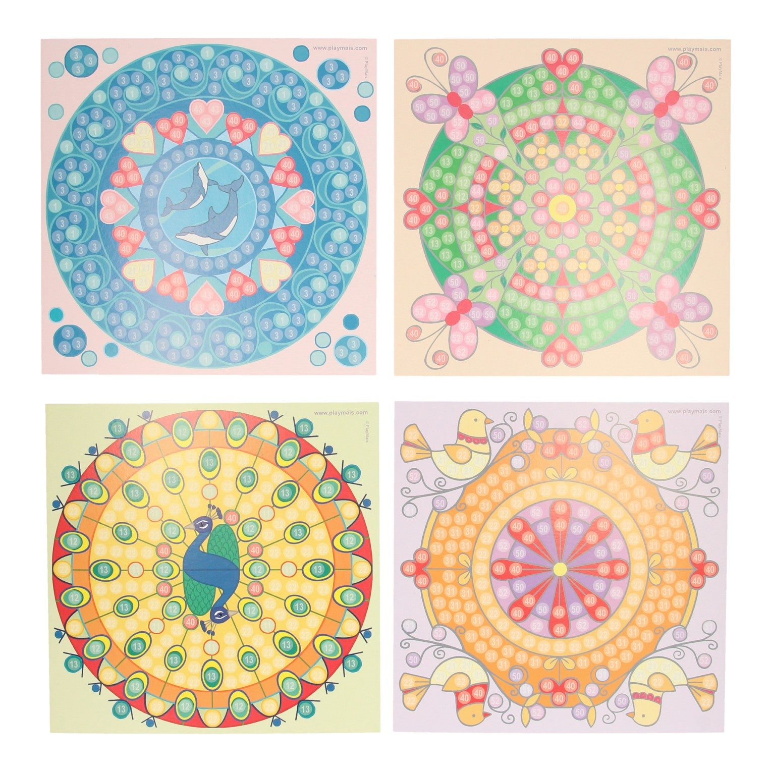 Playmais Mosaic -Karten dekorieren trendige Mandala