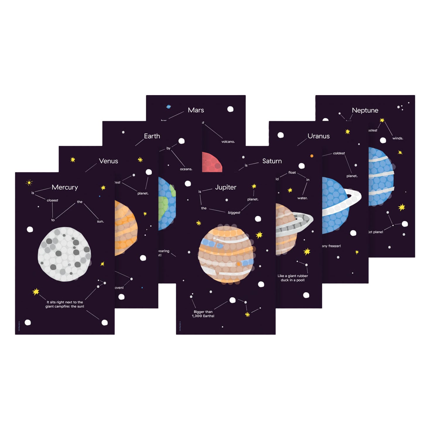 Playmais-Mosaikkarten schmücken das Sonnensystem