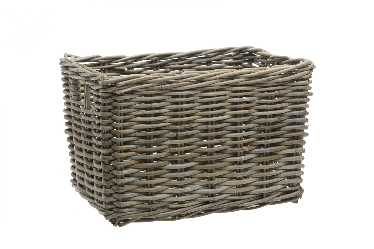 Rattan Fahrradkorb Neues Looxs Brisbane Groß 39 Liter 46 x 33 x 26 cm - Grau