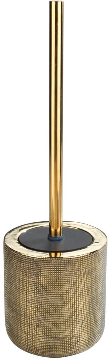 Wenko WC-Bürstenhalter Rivara Gold aus Keramik mit Silikonbezug – WC-Bürste mit Halter – WC-Bürste mit Halter freistehend