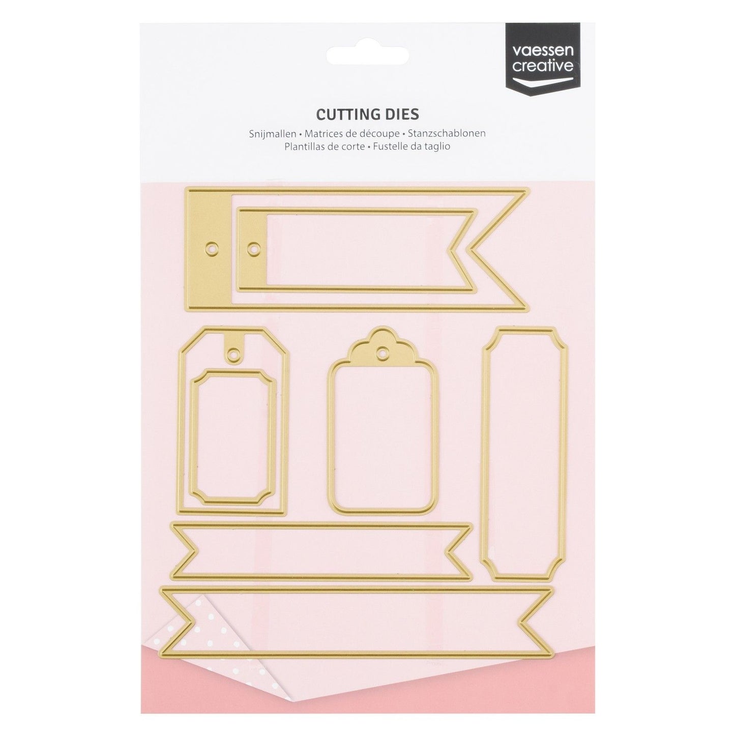 Vaessen creative • Stanz- und Prägeschablonen Banner Tickets Etiketten 8 Stk.
