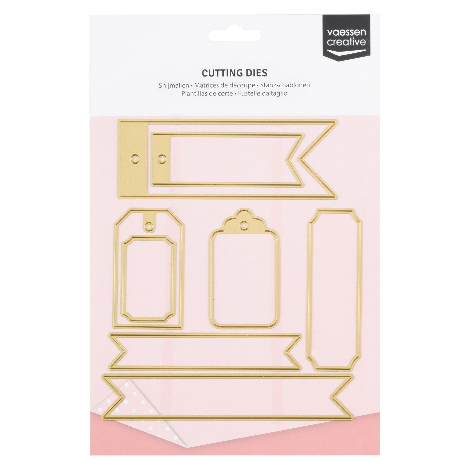Vaessen creative • Stanz- und Prägeschablonen Banner Tickets Etiketten 8 Stk.