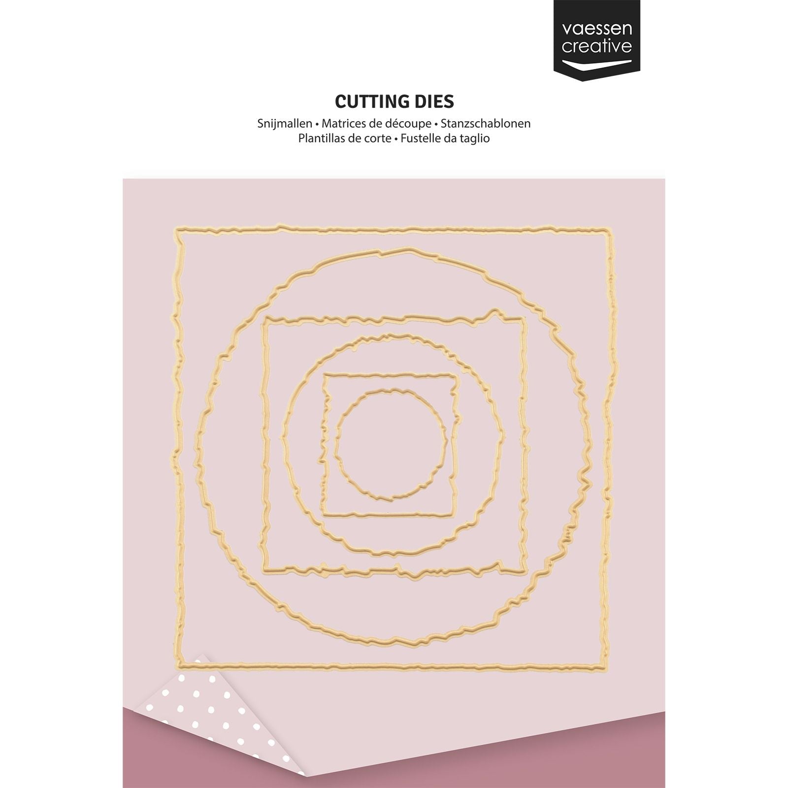 Vaessen creative • Stanz- und Prägeschablonen, zerrissene Quadrate, Kreise, 6 Stk.
