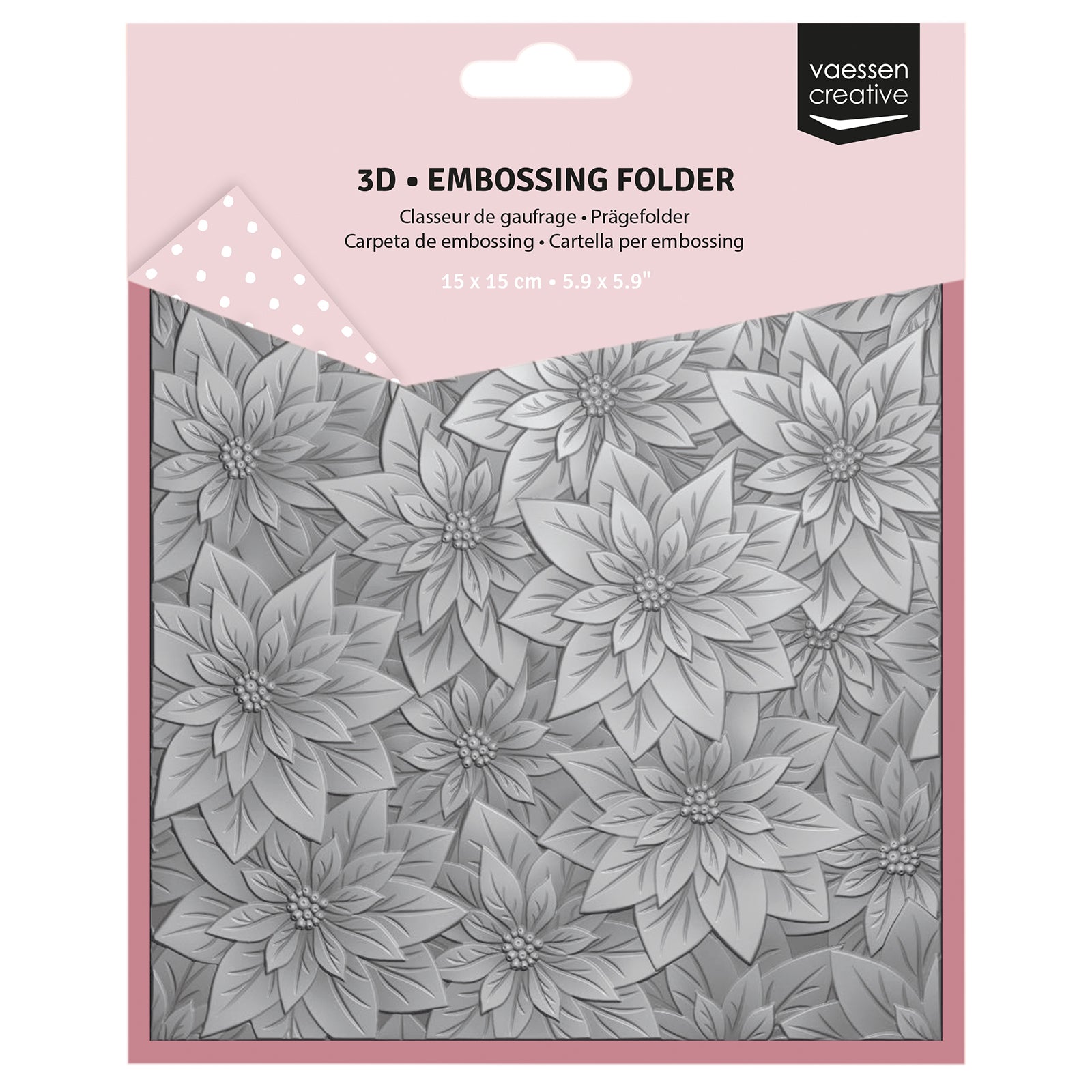 Vaessen creative • 3D-Prägefolder Weihnachtsrose 15x15cm