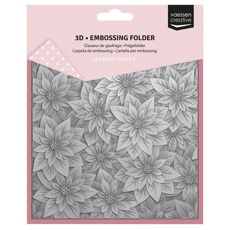 Vaessen creative • 3D-Prägefolder Weihnachtsrose 15x15cm