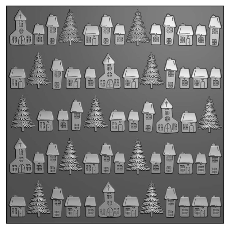 Vaessen creative • 3D-Prägefolder Weihnachtsdorf 15x15cm