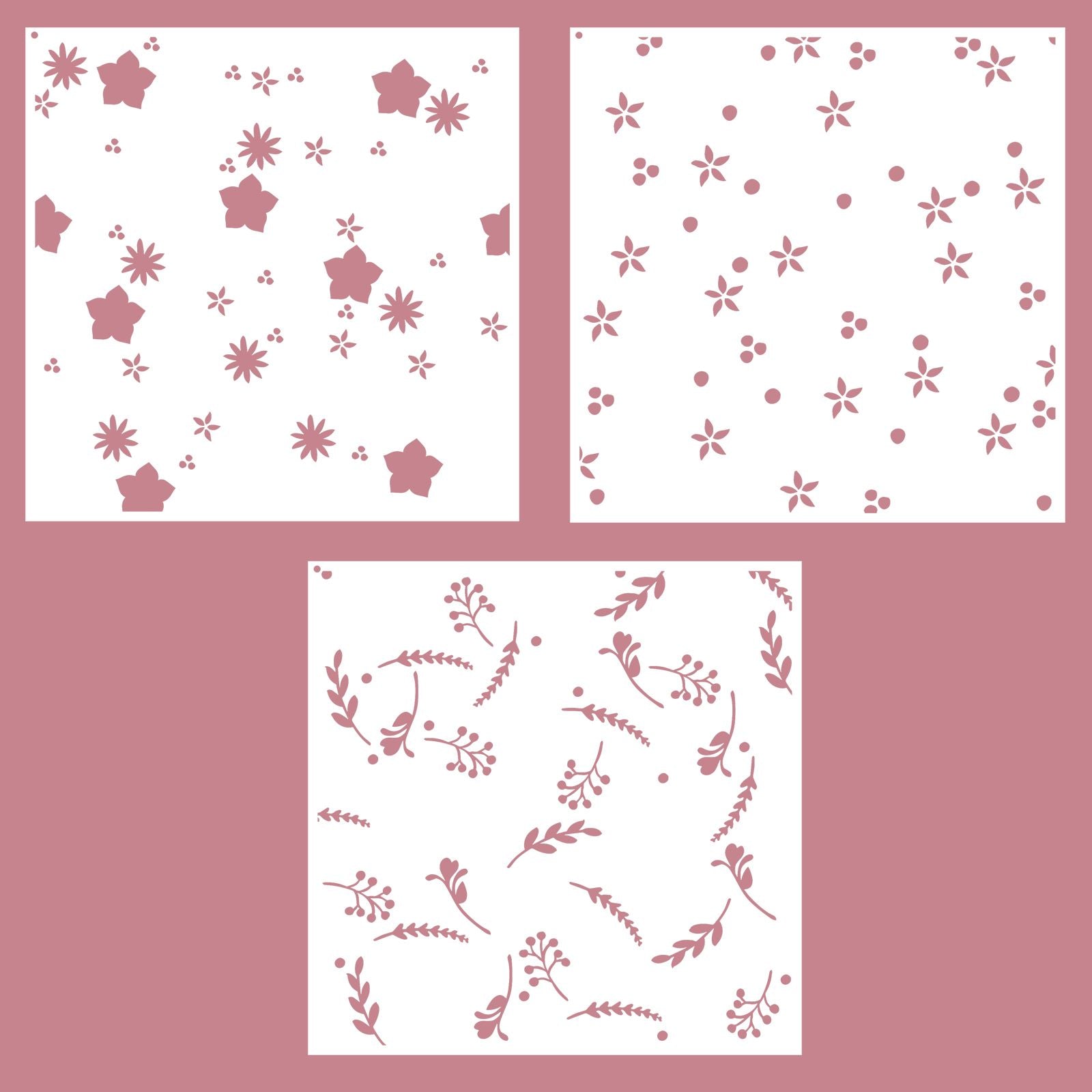 Vaessen creative • Schichtvorlagen Blumen Sterne 15x15cm 3 Stk.