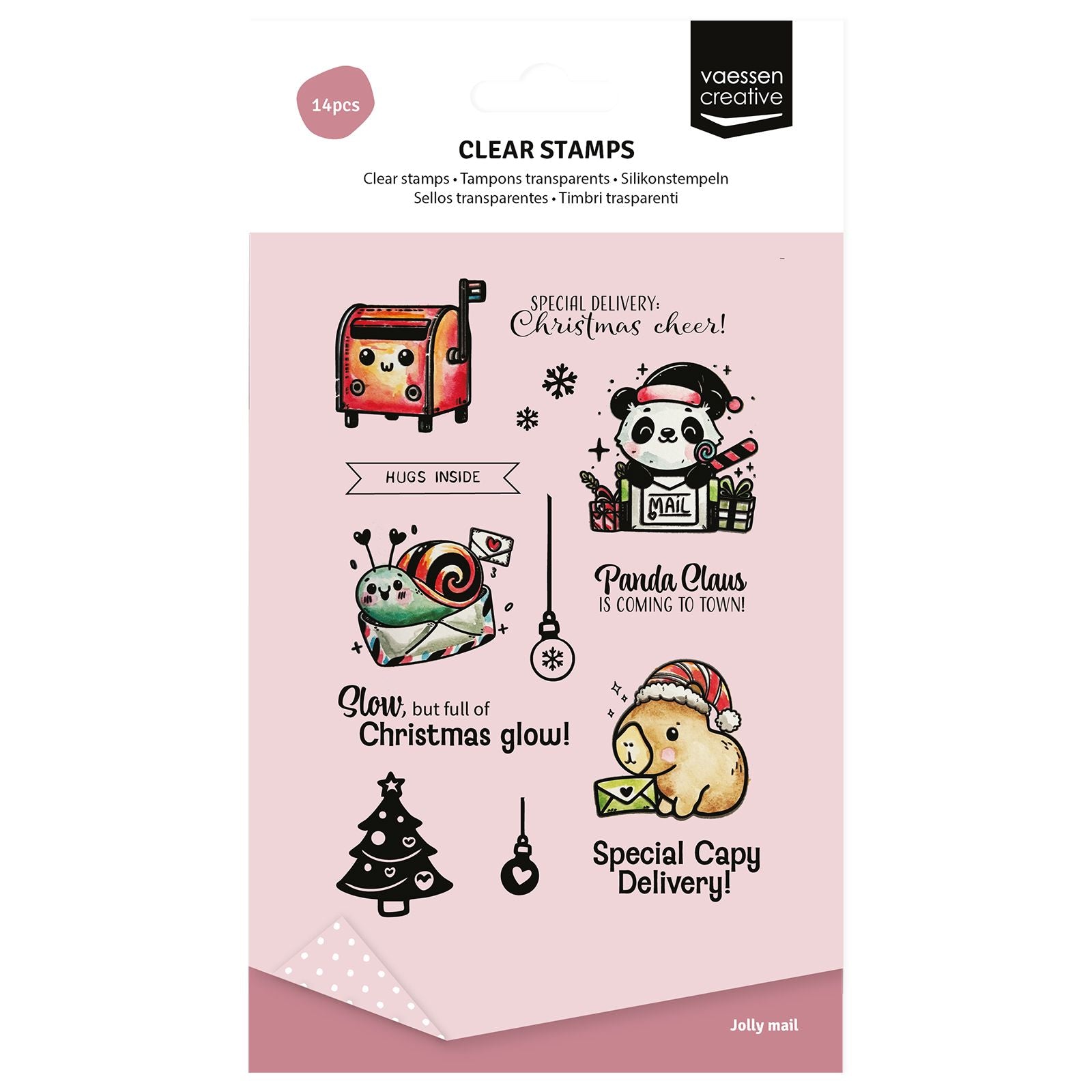 Vaessen creative • Klarsichtstempel Panda Claus 14 Stk.