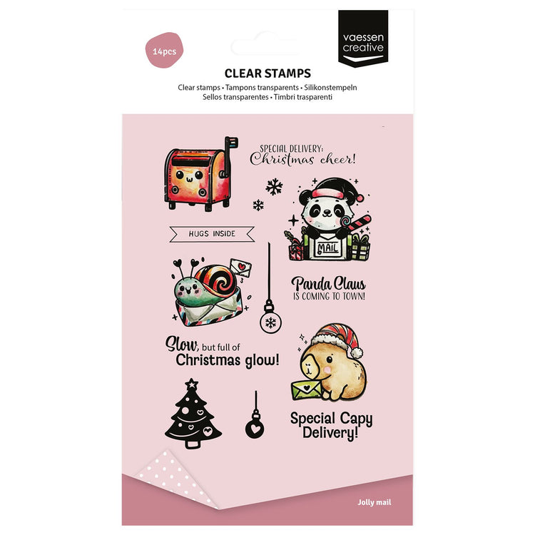 Vaessen creative • Klarsichtstempel Panda Claus 14 Stk.