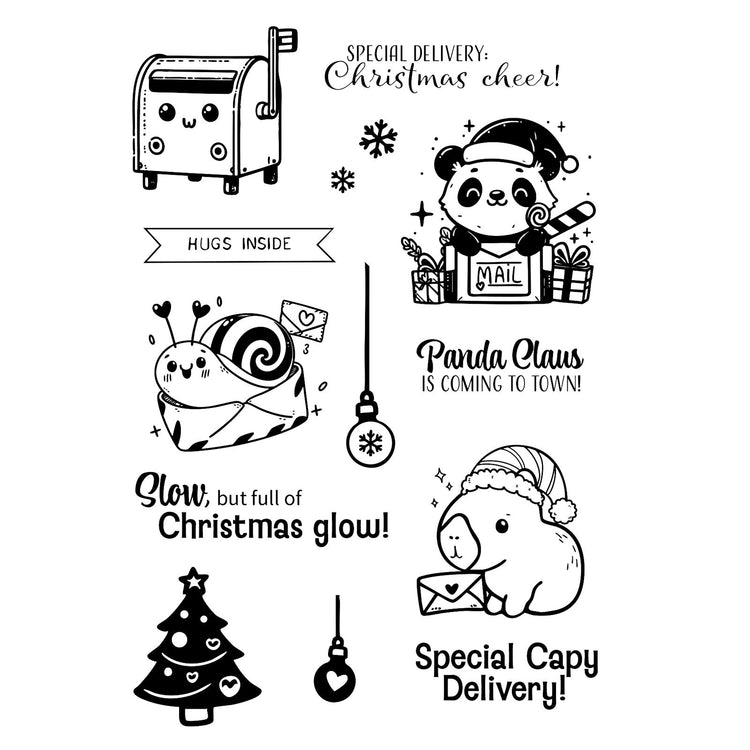 Vaessen creative • Klarsichtstempel Panda Claus 14 Stk.