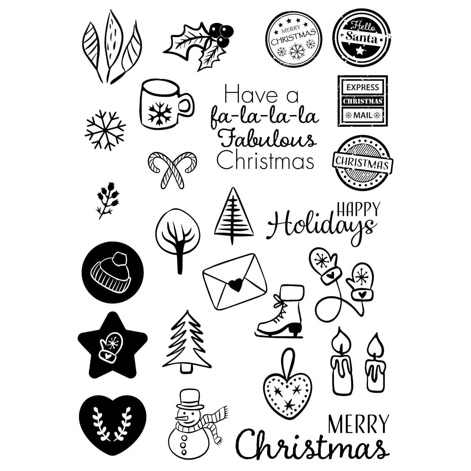 Vaessen creative • Klarsichtstempel Falala Weihnachten 25 Stk.