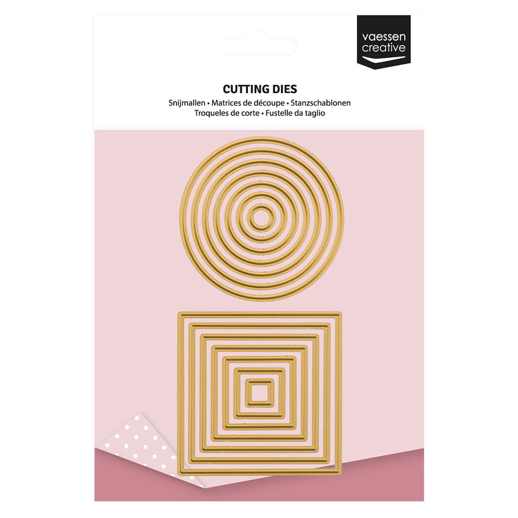 Vaessen creative • Mini-Stanzformen Kreise Quadrate 14 Stk.
