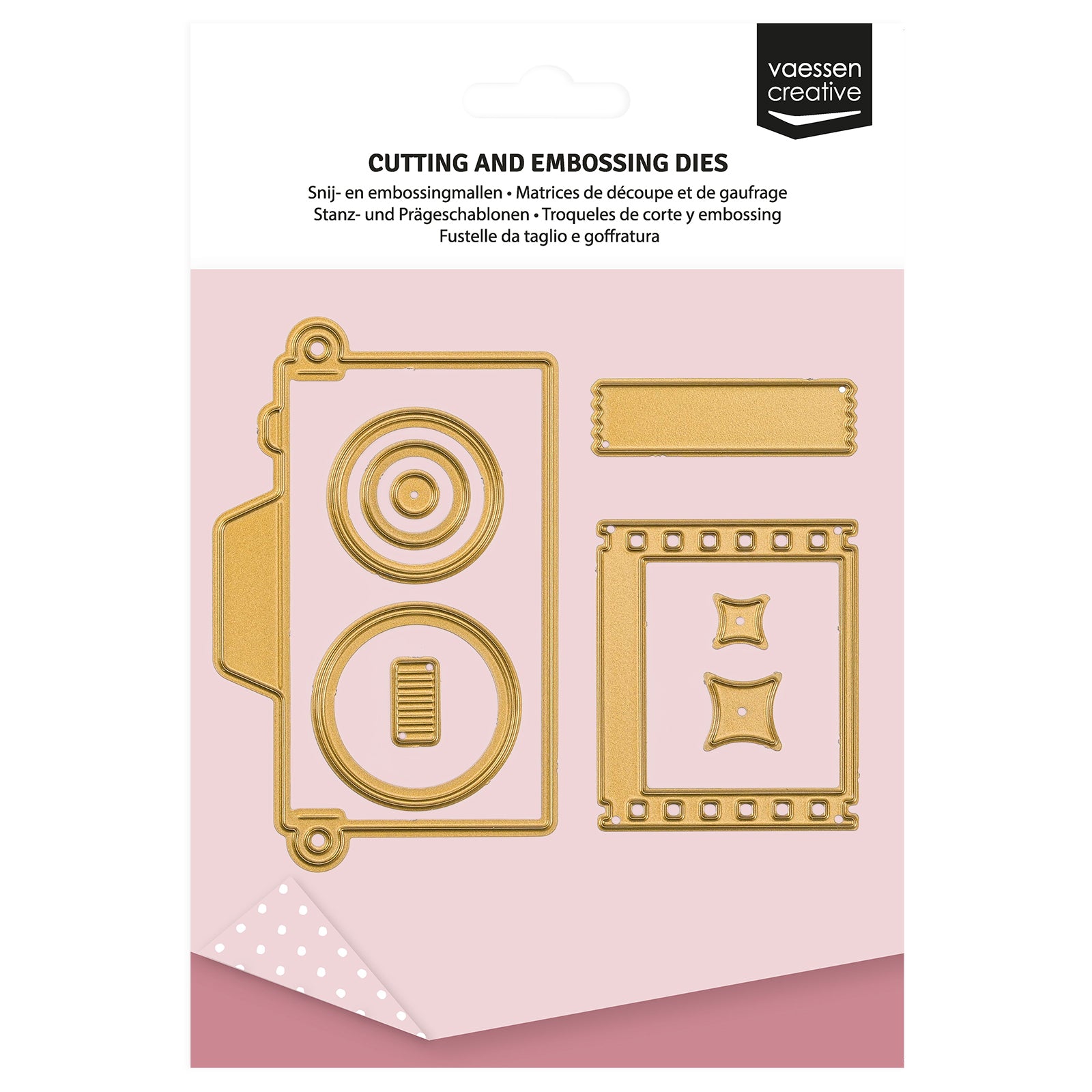 Vaessen creative • Mini-Stanz- und Prägeschablonen Vintage-Kamera 9-tlg.