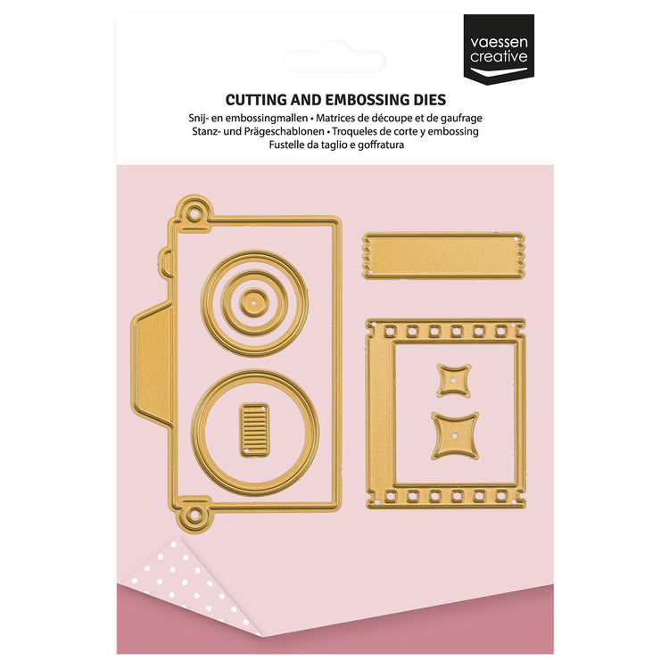 Vaessen creative • Mini-Stanz- und Prägeschablonen Vintage-Kamera 9-tlg.
