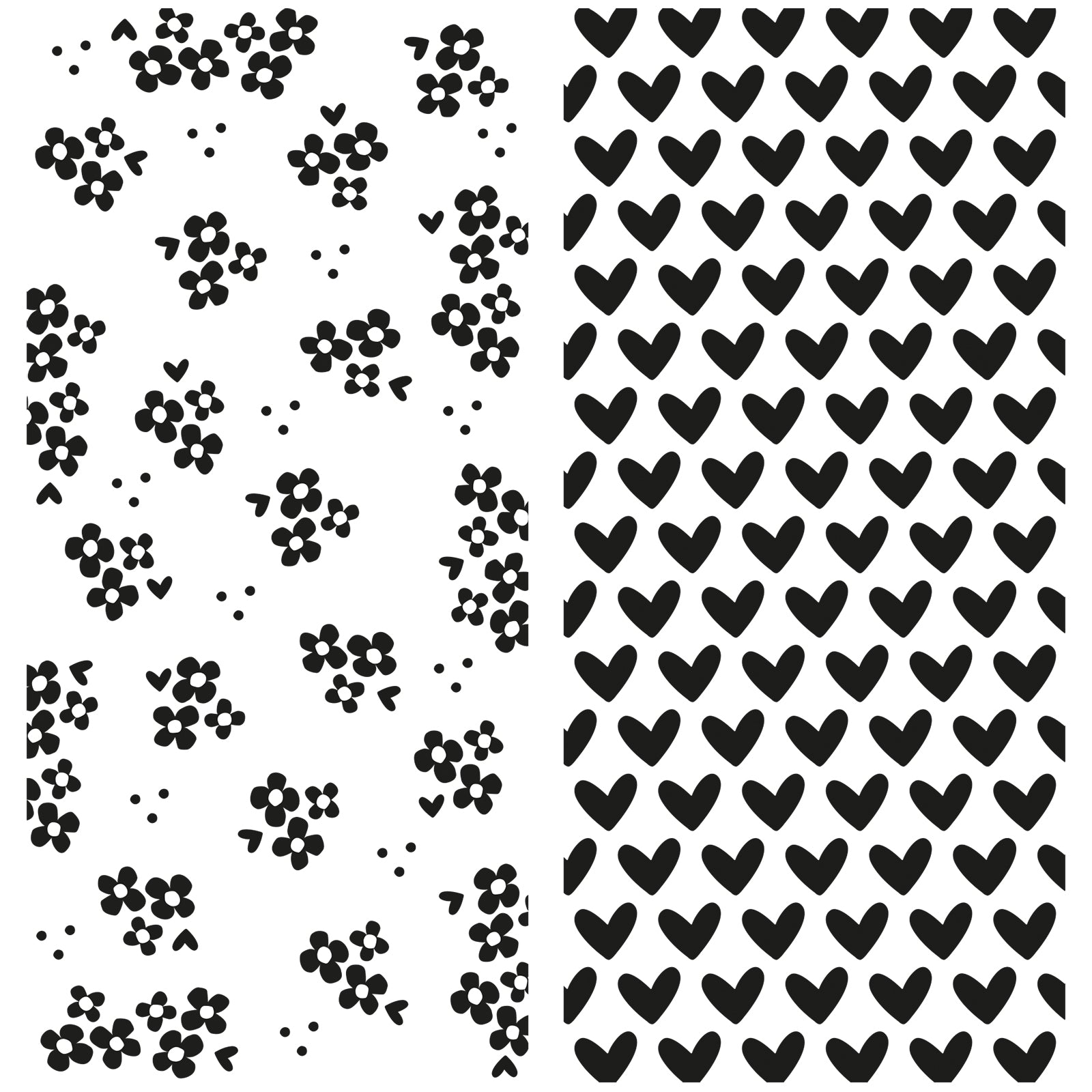 Vaessen creative • Klarsichtstempel Hintergrund Herzen Blumen 2St.