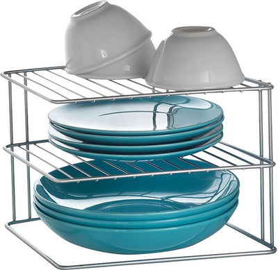 Metaltex Metaltex Space Line Plate Rack 2 Etagen 25x25x19 cm Silber