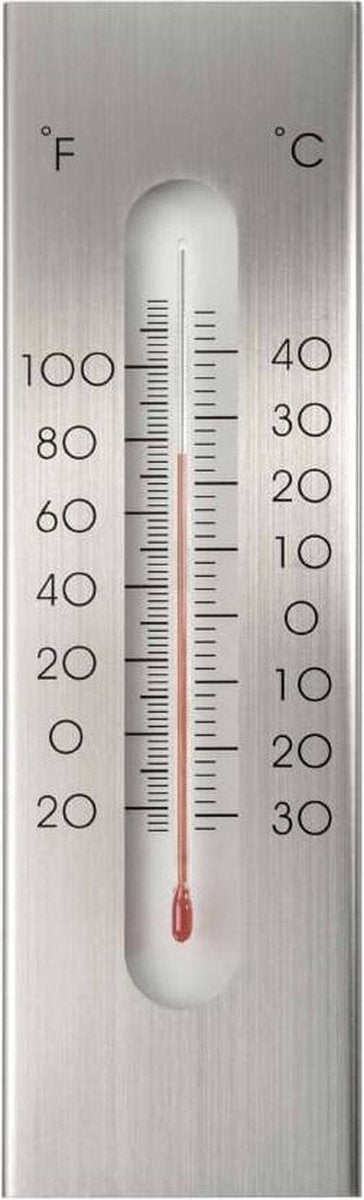 Nature Wandthermometer 7x1x23 cm Aluminium