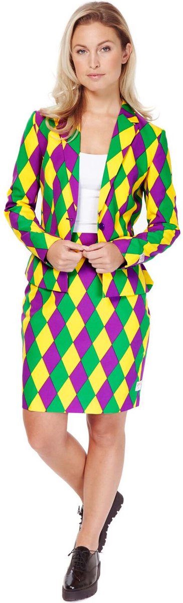 Opposuits Harlequeen - Damenkostüm - Clownanzug - farbig - Karnevalskleidung - Größe 42