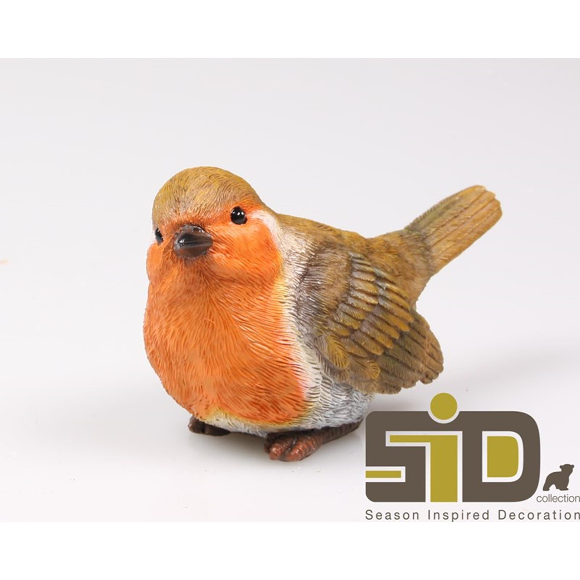 Von der Jahreszeit inspirierte Deko-Vogel-Rotkehlchen-Statue, Maße: 13,5 x 6,5 x 8 cm