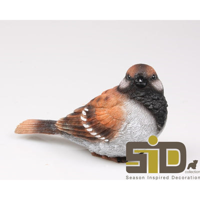 Von der Jahreszeit inspirierte Dekorationsstatue Vogelspatz m 14,5x6,5x8,5cm