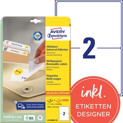 Wiederklebende Etiketten Avery Zweckform Stick Lift weiß