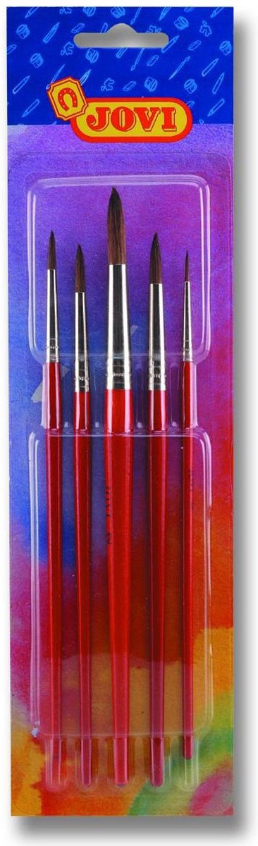 Gerimported Set 5x Hobbymalerpinsel rund - Malpinsel Pinsel für Kinder