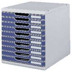 Modulo A4 10 geschlossene Schubladen l graublau