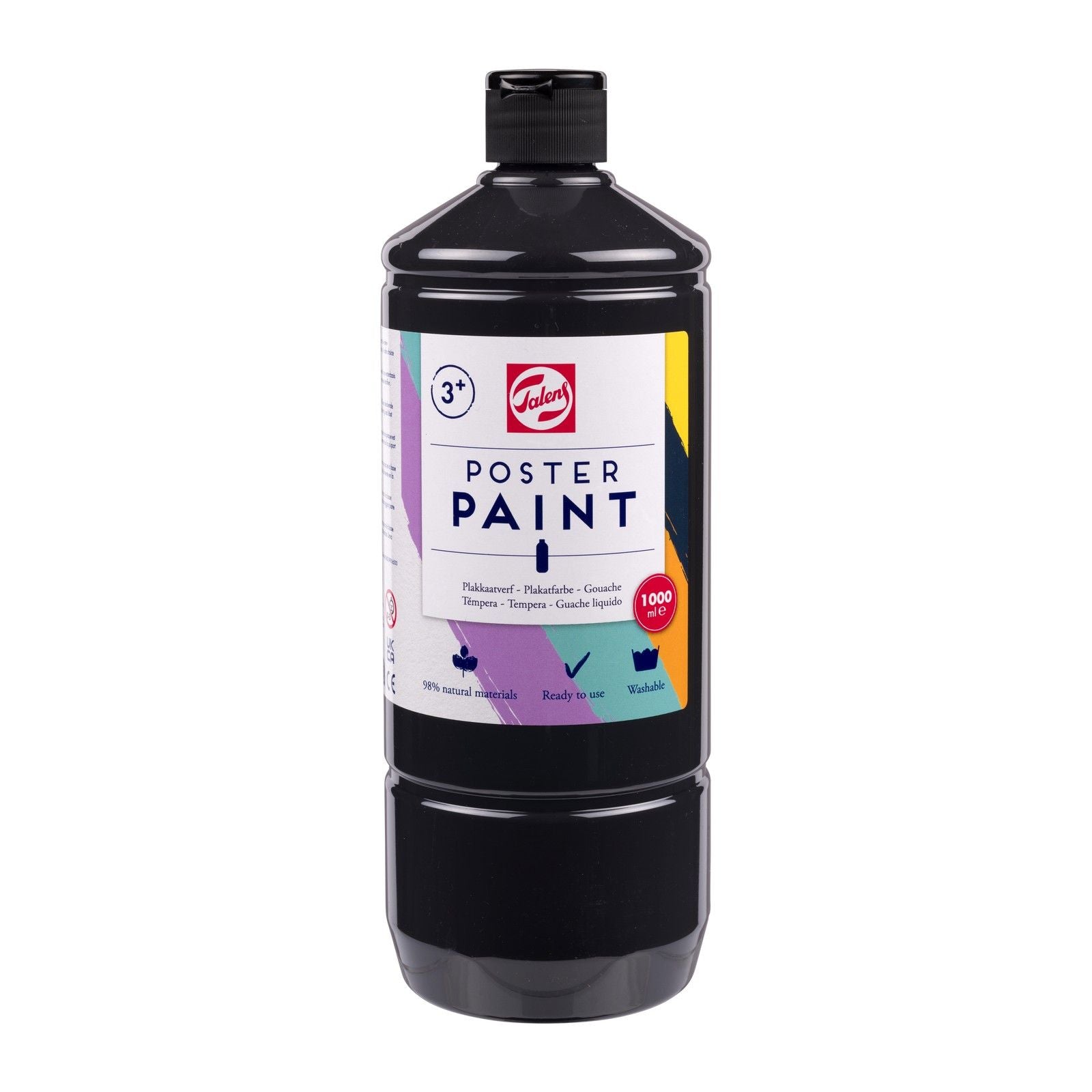 Talens • Plakatfarbe Schwarz Openstock 1000 ml 700