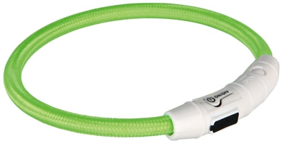 Trixie Kragen Hund Flash Light Collar USB TPU Nylon Green