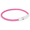 Trixie Kragen Hund Flash Light Collar USB TPU Nylon Pink