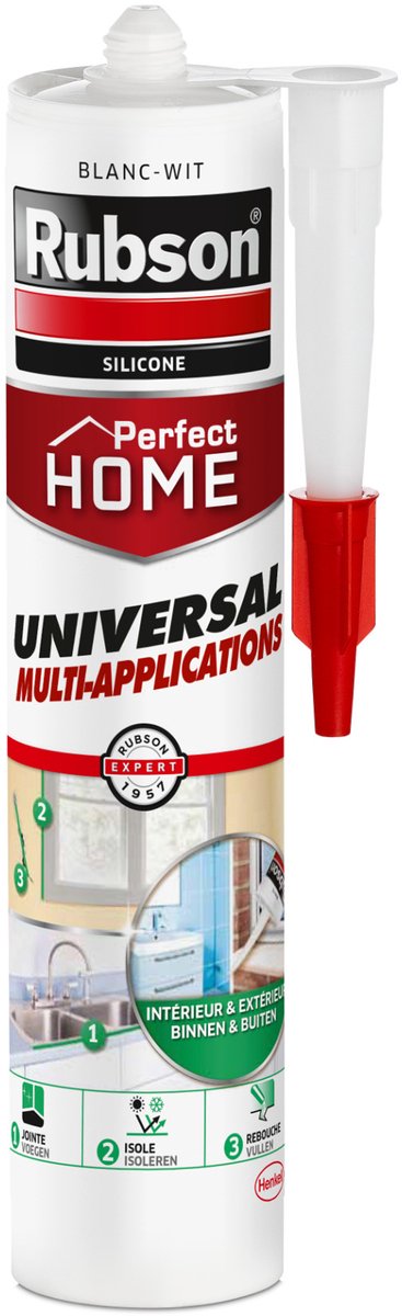 Rubson Universalbaukasten 280 ml weiß | hochwertiges Komplettpaket für Bau- und Sanierungsprojekte | für verschiedene Materialien geeignet | langlebig wetterfest | zum Abdichten, Füllen und Montieren | einfach aufzutragen und schnell trocknend.
