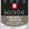 Sakura Pigma Micron Fineliner -Set, 4 Größen, Kühlung grau