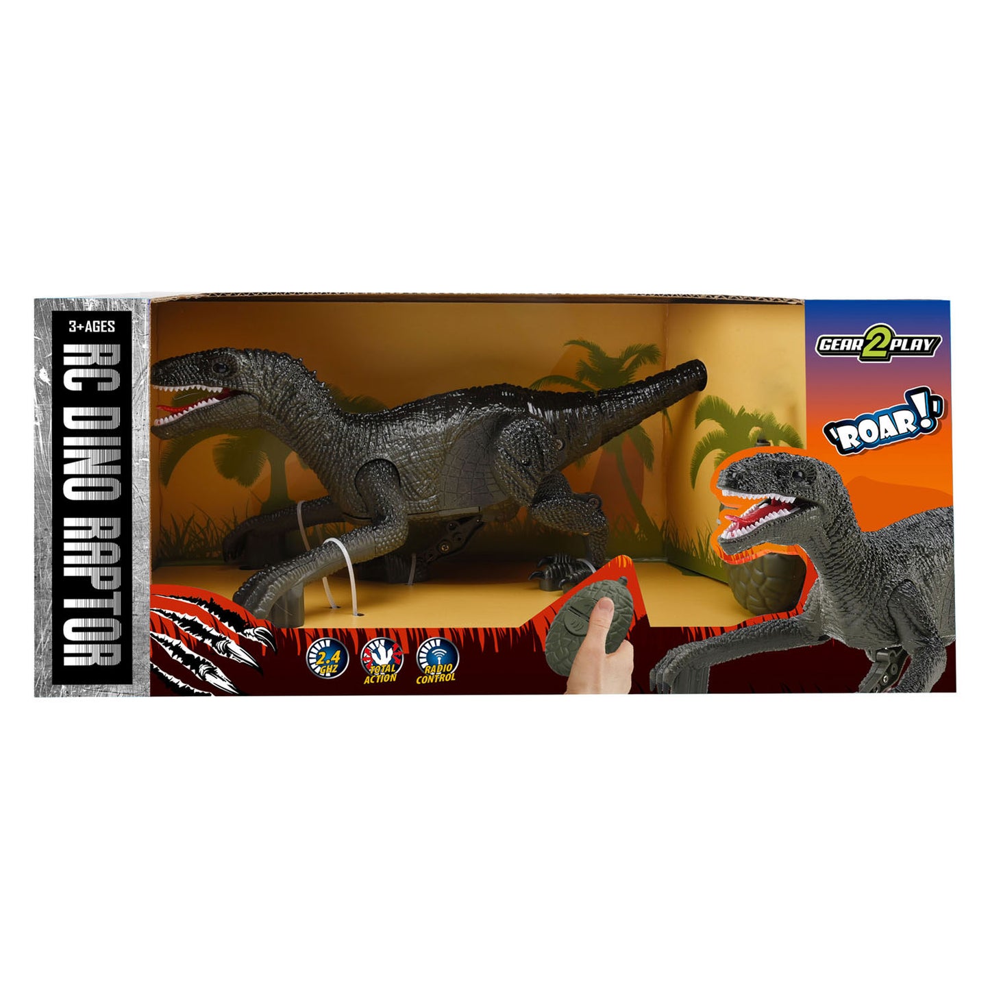 Gear2play RC 2,4 GHz steuerbarer Dino-Raptor-Roboter