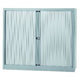 Rolltorschrank geschweißt, niedrig, Stahl, Kunststoff, 120 x 43 x 103 cm, silberfarben
