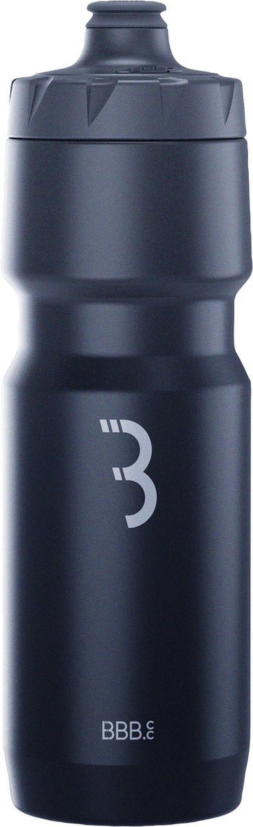 BBB Cycling Car Tank XL Wasserflasche Rennrad – Fassungsvermögen 750 ml – Fahrradtrinkflasche mit Autoclose-Ventil – Schwarz – BWB-15