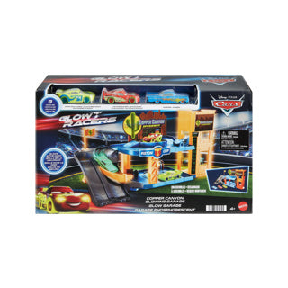 Disney Cars Garage Glow Racer mit 3 Autos