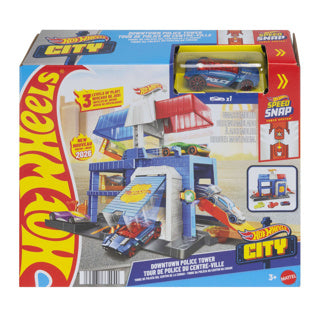 Hot Wheels City Center Police Tower Spielset Spielset – mit Polizeiauto aus Metall