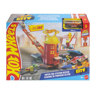 Hot Wheels City Super Rescue Fire Station, Spielset und Spielzeugauto