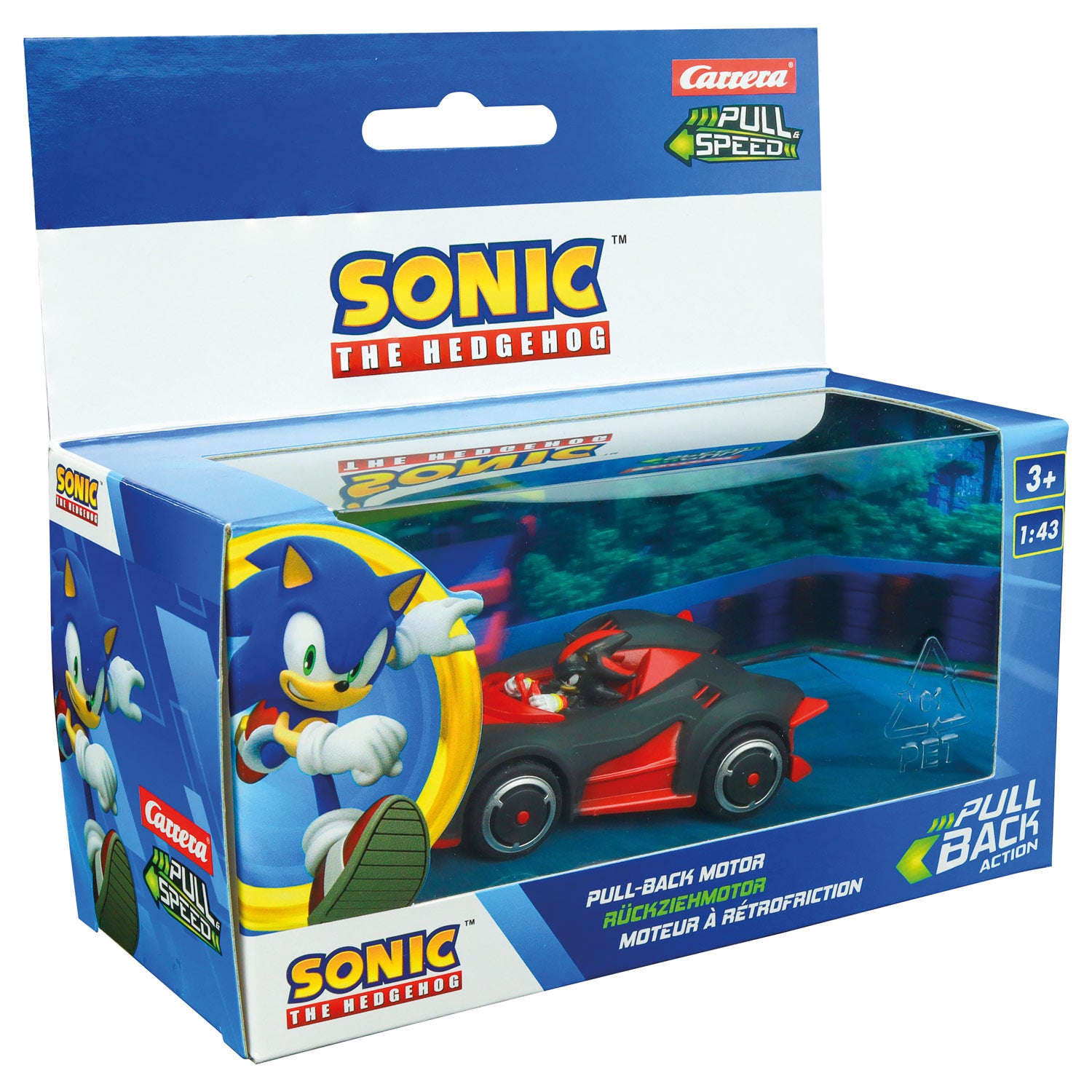 Sonic Pull Back Auto Team Racing Black Racing