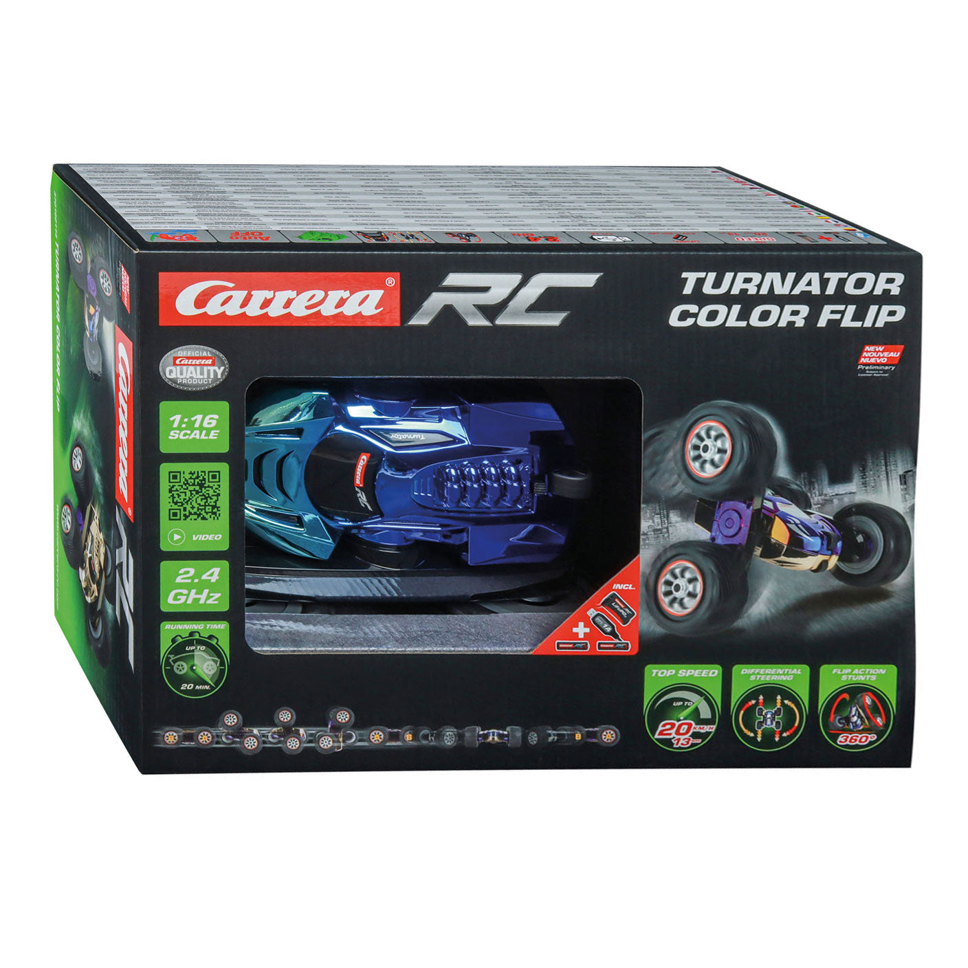 Carrera RC Controllable Auto Turnator Farbflip