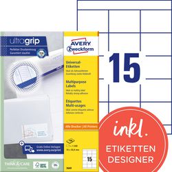 Multifunktionsetiketten Avery Quickpeel 1500 Stück
