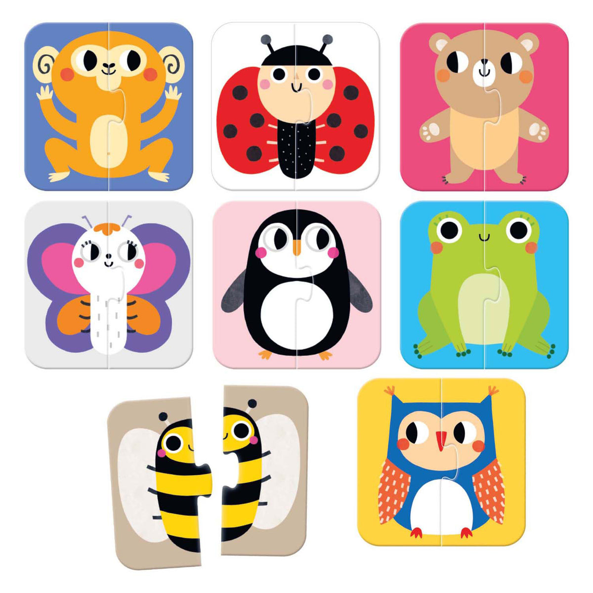 Banana Panda - auf --go -Puzzle -Halb -Tiere - 16st.