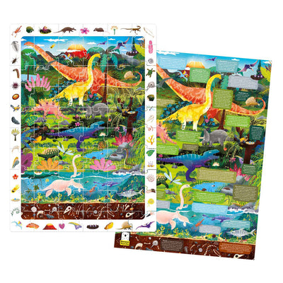 Banana Panda - Such- und Uhr Puzzle Dinosaurier - 60st.
