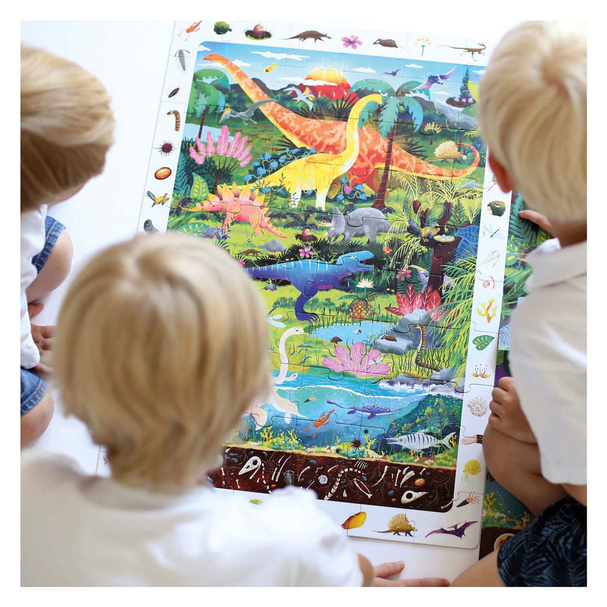 Banana Panda - Such- und Uhr Puzzle Dinosaurier - 60st.