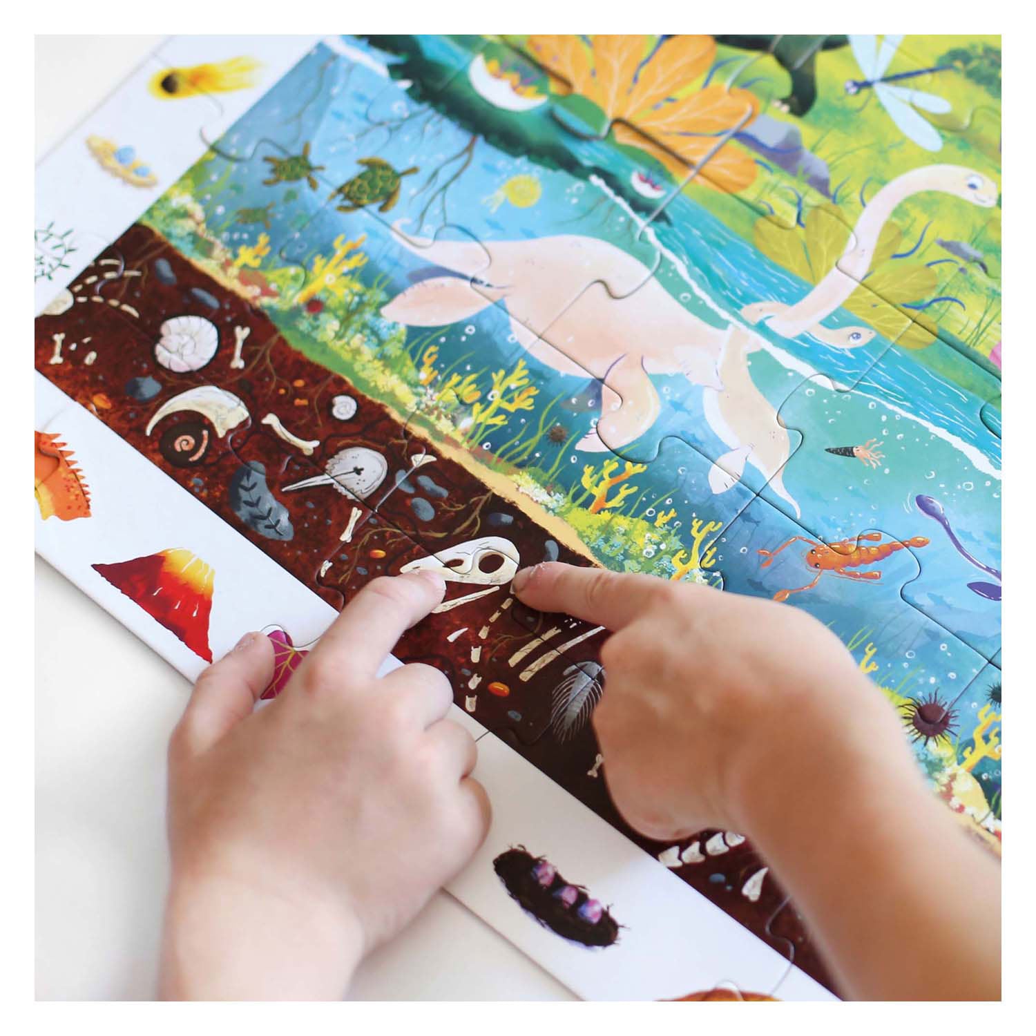 Banana Panda - Such- und Uhr Puzzle Dinosaurier - 60st.