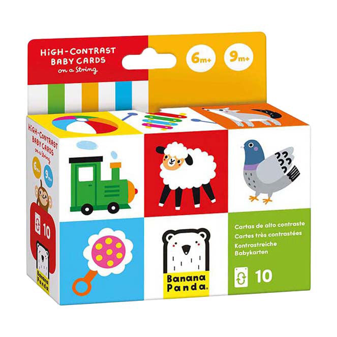 Bananenpanda – kontrastreiche Babykarten – 6–9 Monate