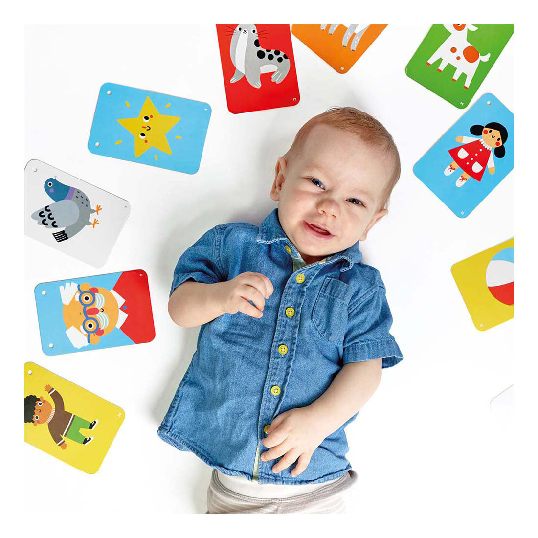 Bananenpanda – kontrastreiche Babykarten – 6–9 Monate