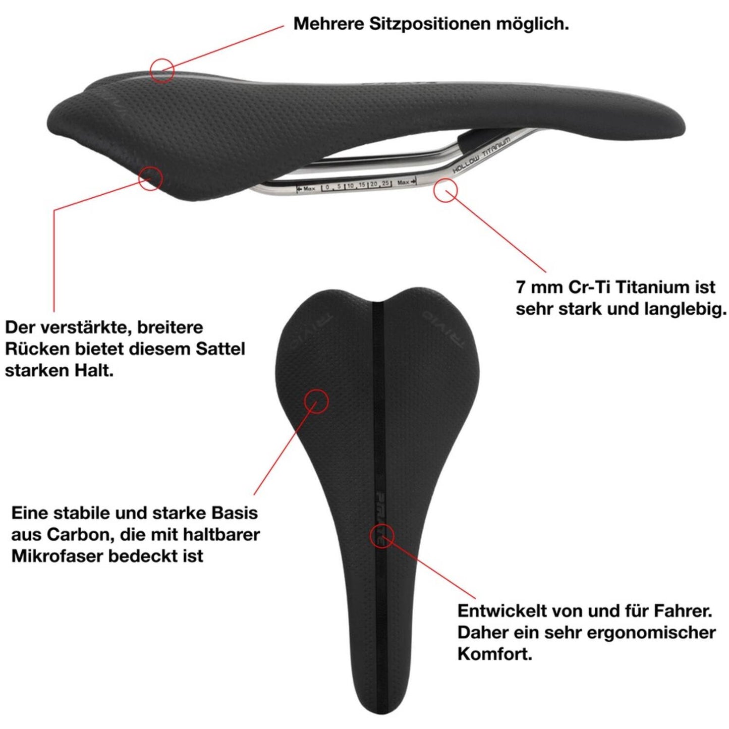 Trivio - Piraten-Fahrradsattel schwarz