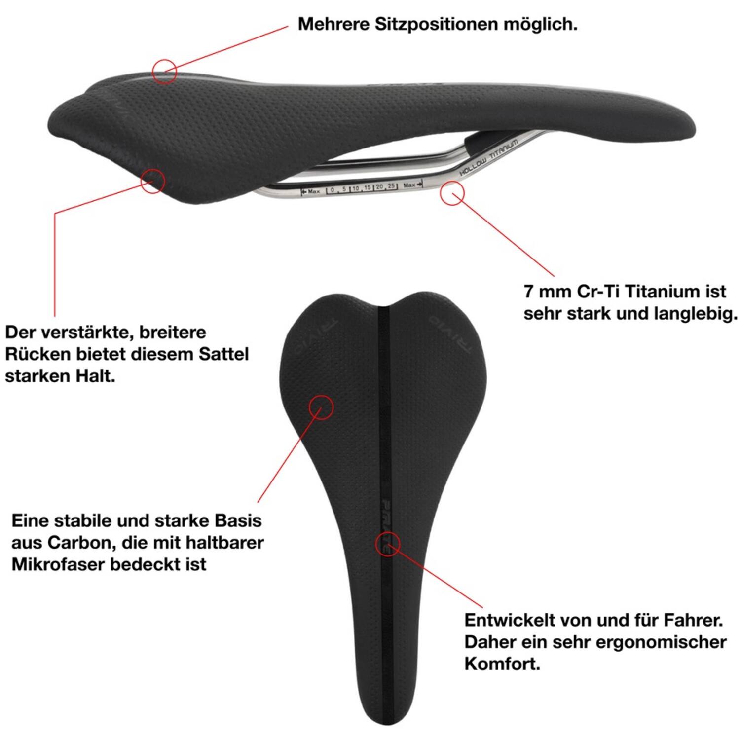 Trivio - Piraten-Fahrradsattel schwarz